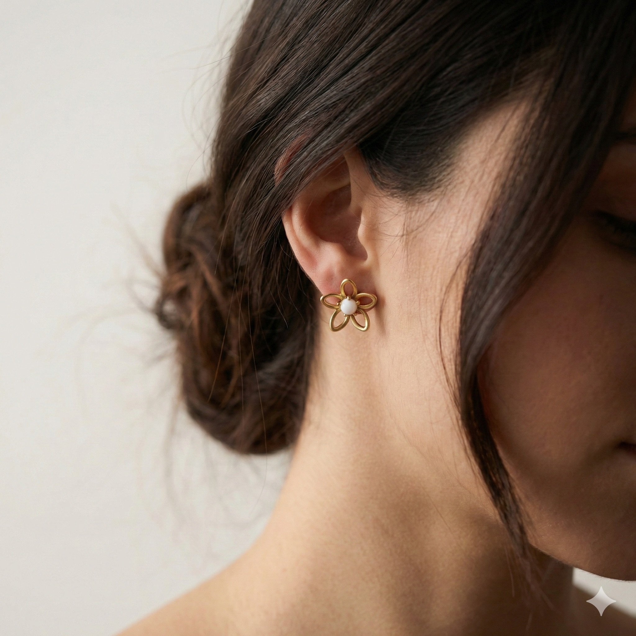 Boucles fleur émaillée