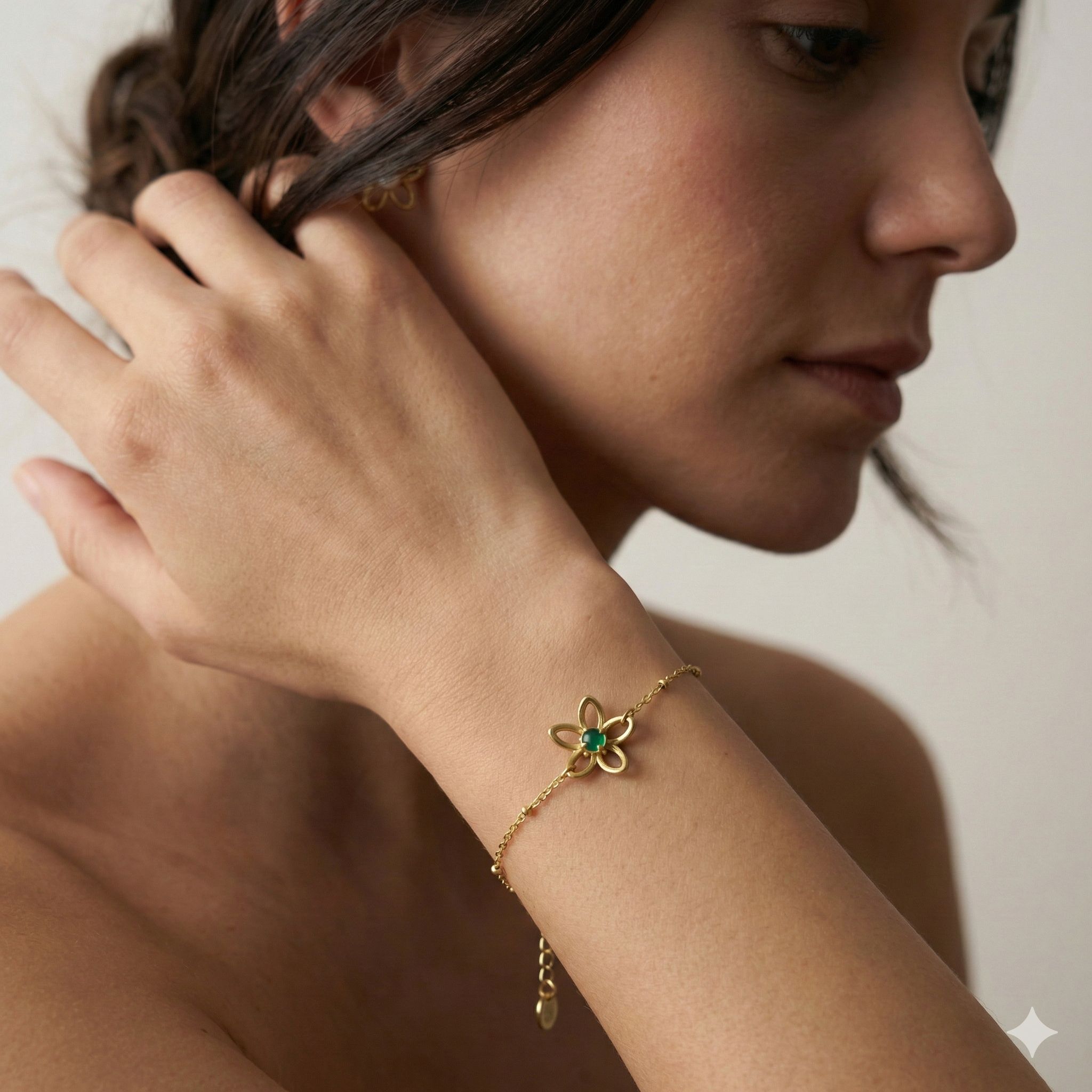 Jonc fleurs et perles